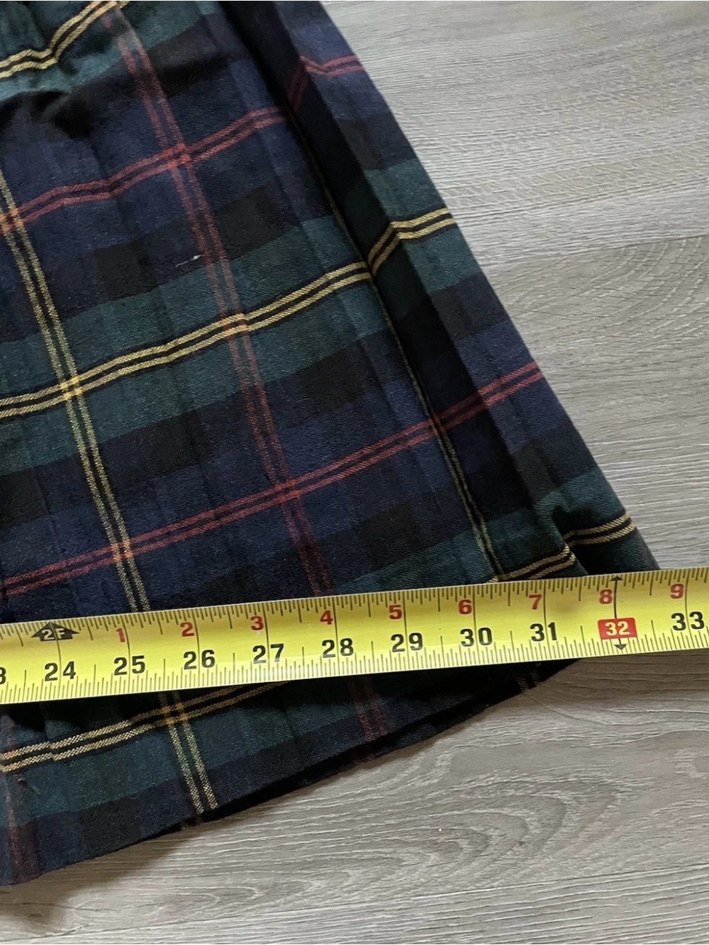 Rare Glen of Michigan Pleated Plaid Skirt Blue Green Red Bill Atkinson Era Vtg - Picture 8 of 10